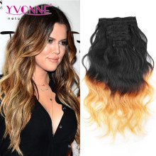 Body Wave Brazilian Ombre Clip en extensiones de cabello